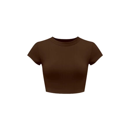 KILL SYSTEM SUNNII THIN RIBBED BODY-FITTING CROP TOP