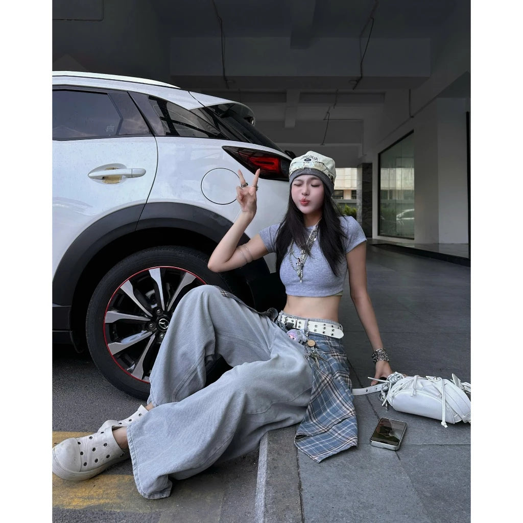 KILL SYSTEM SUNNII THIN RIBBED BODY-FITTING CROP TOP