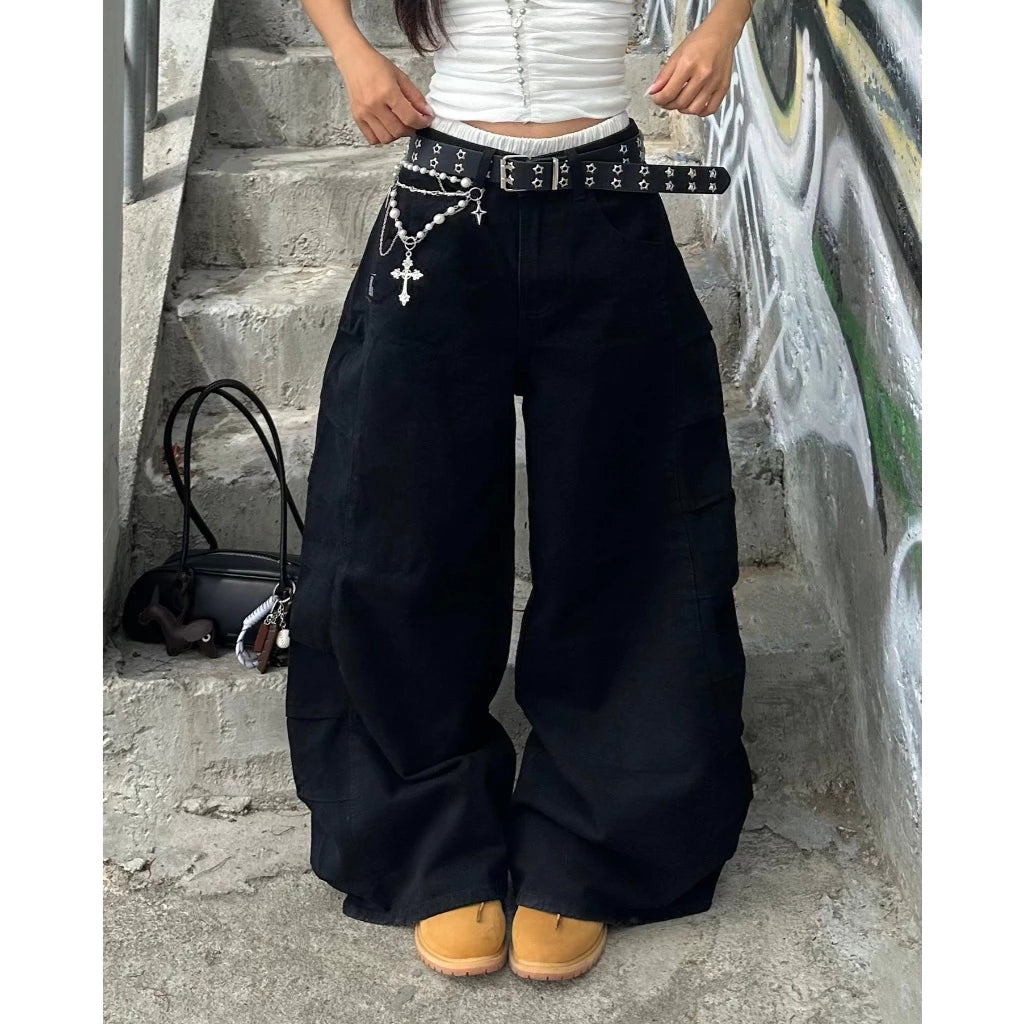 BAD CHOICES WIDE-LEGS CATUS KAKIF JEANS STREETSTYLE