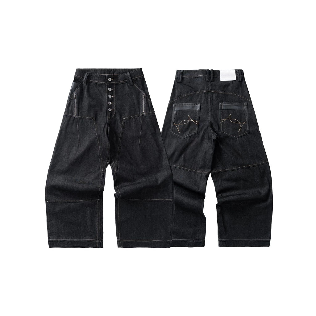 VEINDALS RAW DENIM BAGGY JEANS