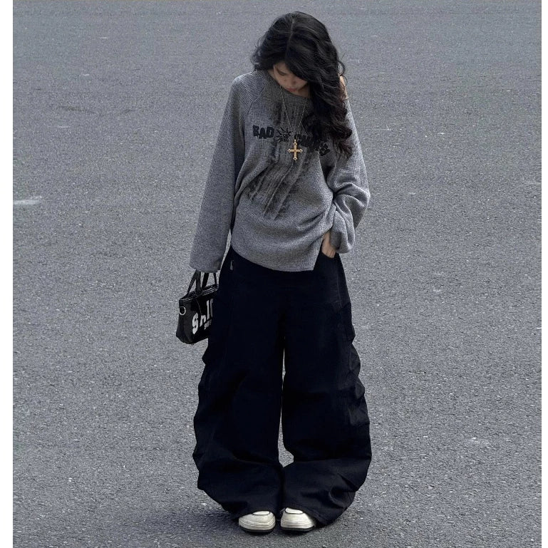 BAD CHOICES WIDE-LEGS CATUS KAKIF JEANS STREETSTYLE