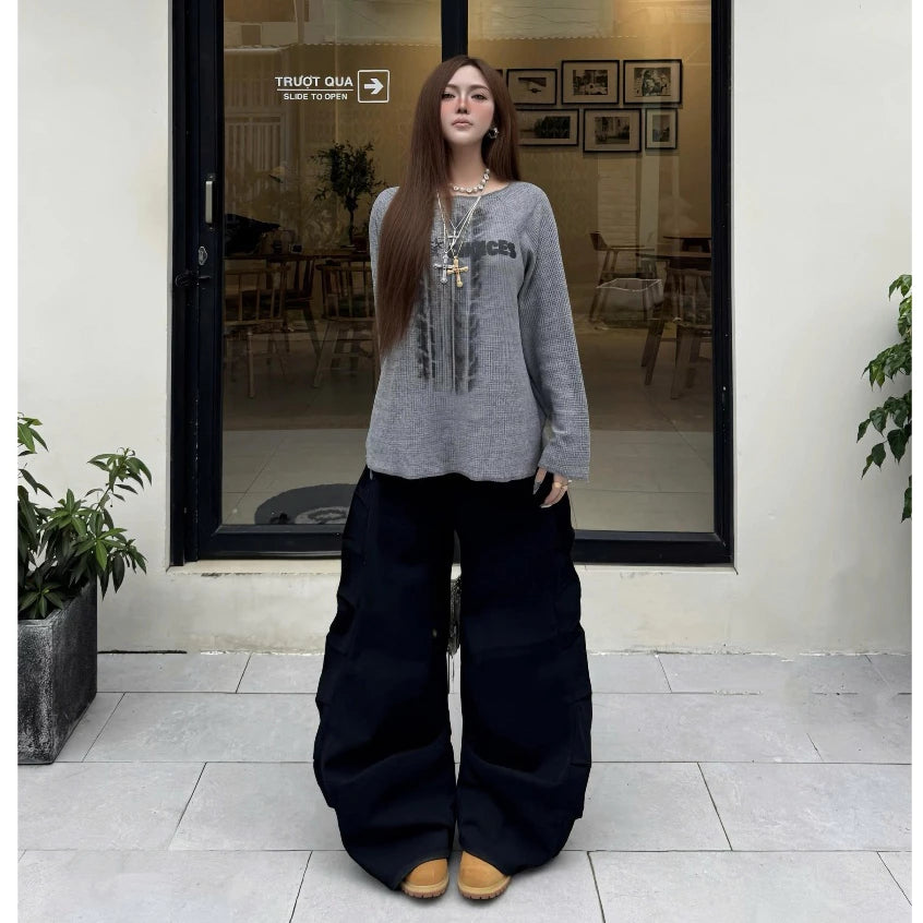 BAD CHOICES WIDE-LEGS CATUS KAKIF JEANS STREETSTYLE