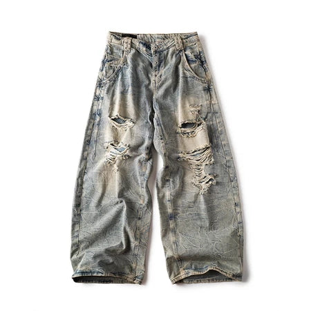 VEINDALS DISTRESSED BAGGY PANTS