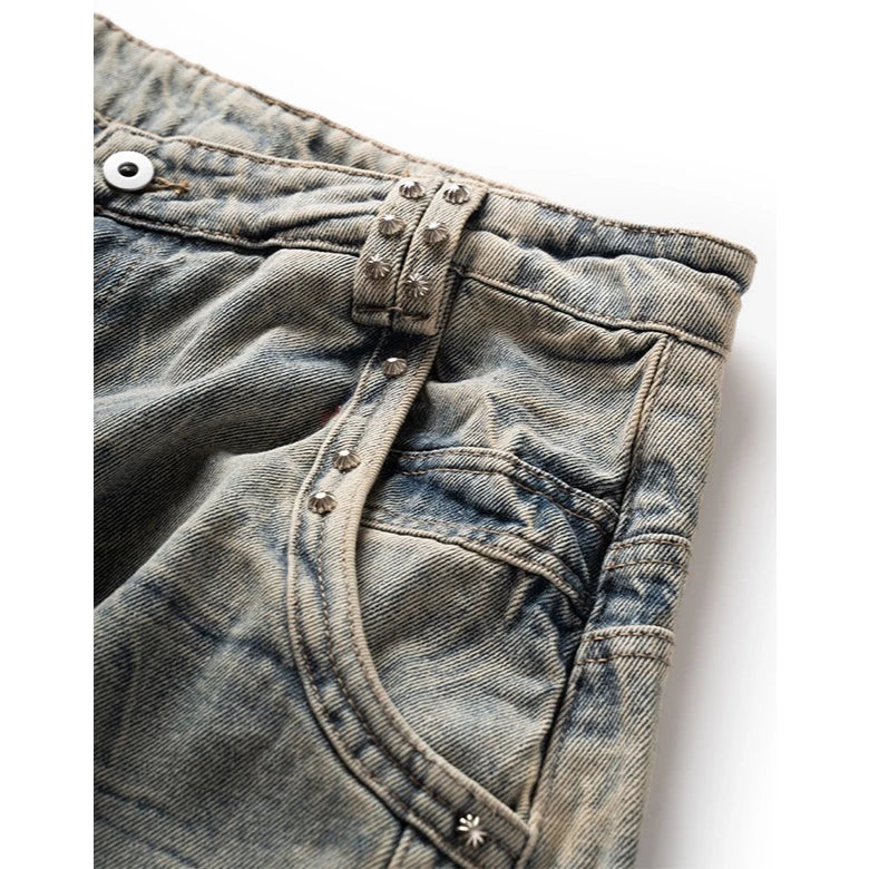 VEINDALS DISTRESSED BAGGY PANTS