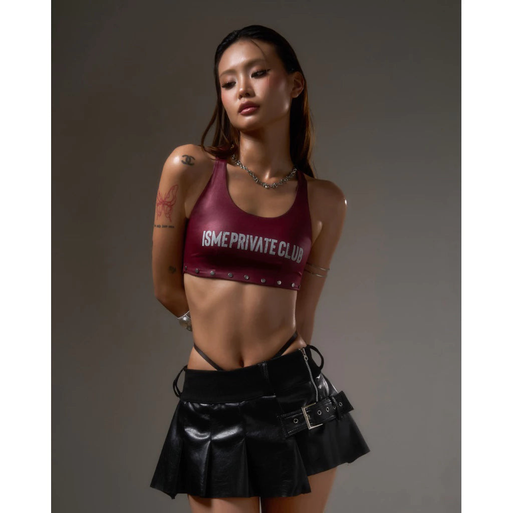 ISME PRIVATE CLUB ZEN LEATHER MINI SKIRT