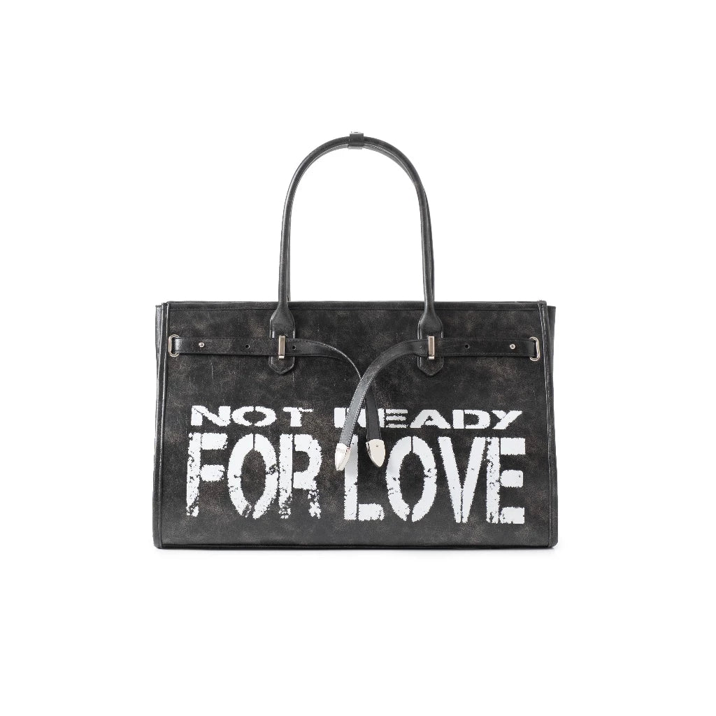 SPOILED NOT READY FOR LOVE PREMIUM PVC BUCKLE TOTE BAG