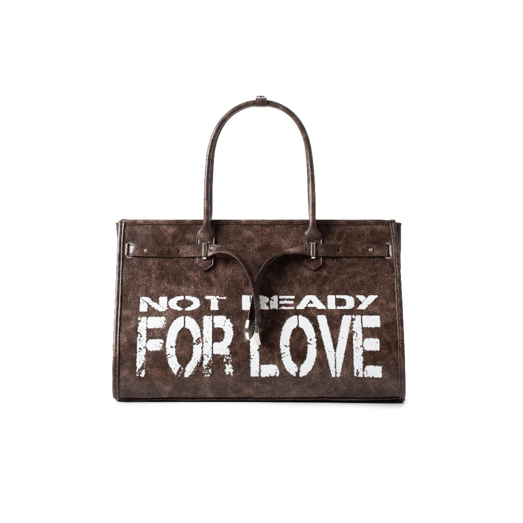 SPOILED NOT READY FOR LOVE PREMIUM PVC BUCKLE TOTE BAG