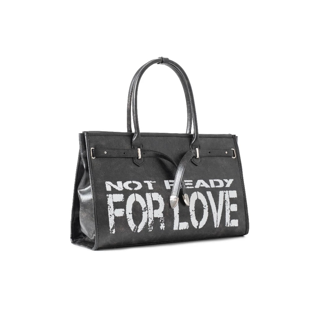 SPOILED NOT READY FOR LOVE PREMIUM PVC BUCKLE TOTE BAG