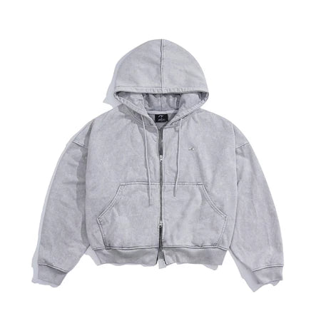 WHOSE STUDIO SYMWASH 420GSM FRENCH TERRY METAL ZIPPER BOXY HOODIE