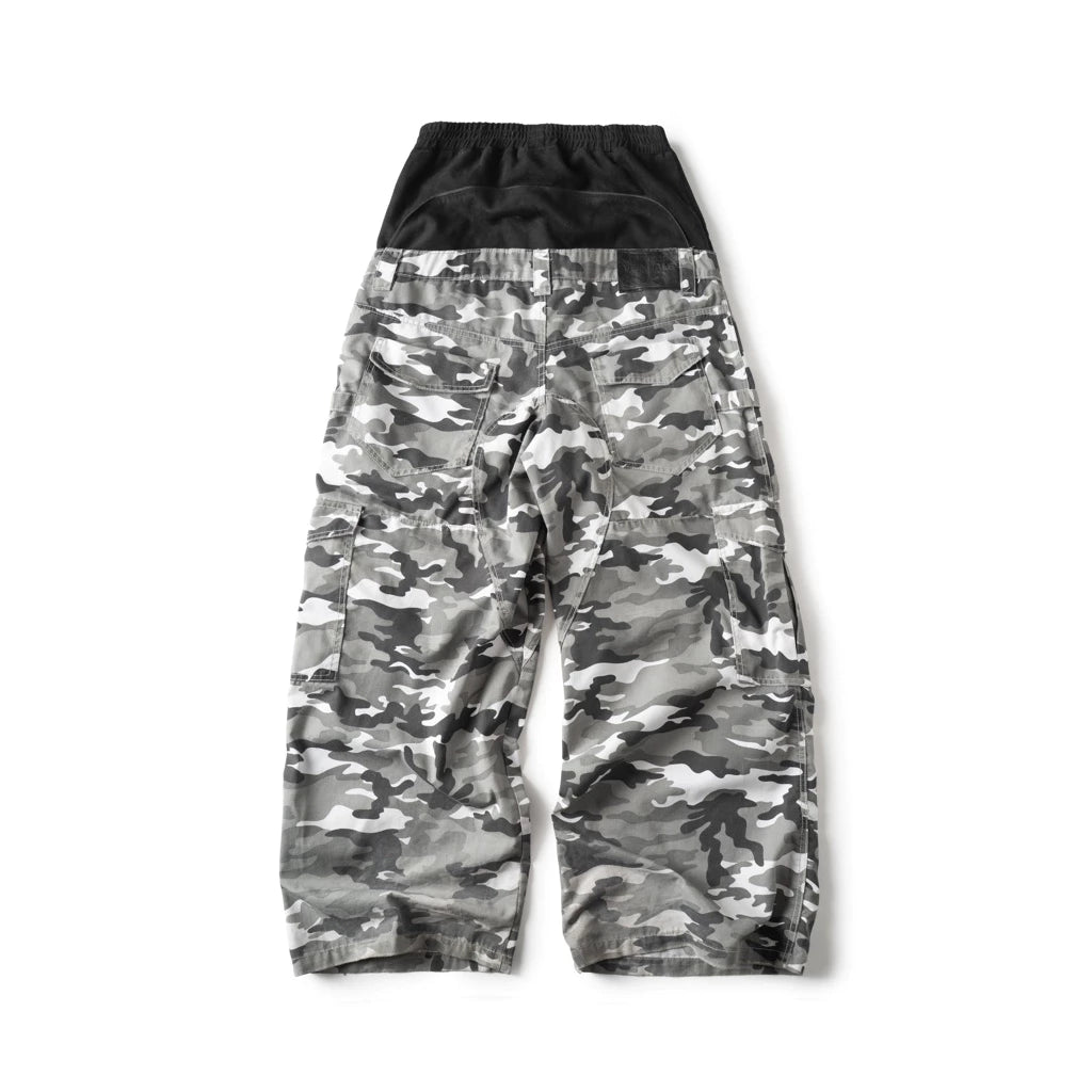 VEINDALS DOUBLE WAIST CAMO CARGO PANTS