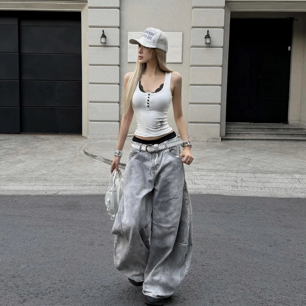 BAD CHOICES WIDE LEG BALLOON JEANS