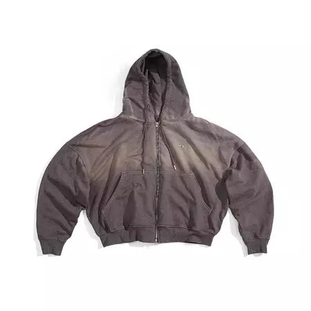 WHOSE STUDIO SYMWASH 420GSM FRENCH TERRY METAL ZIPPER BOXY HOODIE