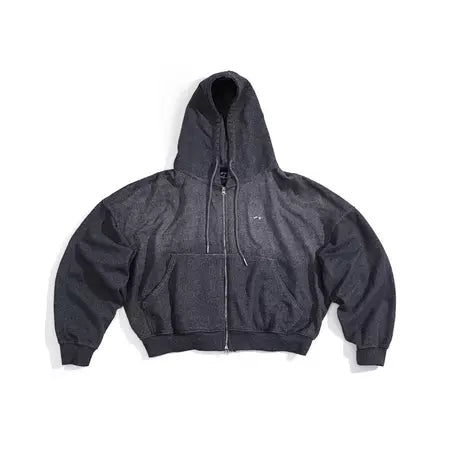 WHOSE STUDIO SYMWASH 420GSM FRENCH TERRY METAL ZIPPER BOXY HOODIE