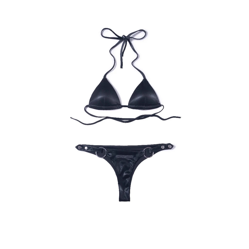 ISME PRIVATE CLUB VERA GLITTER TIE-STRAP TWO-PIECE BIKINI SET