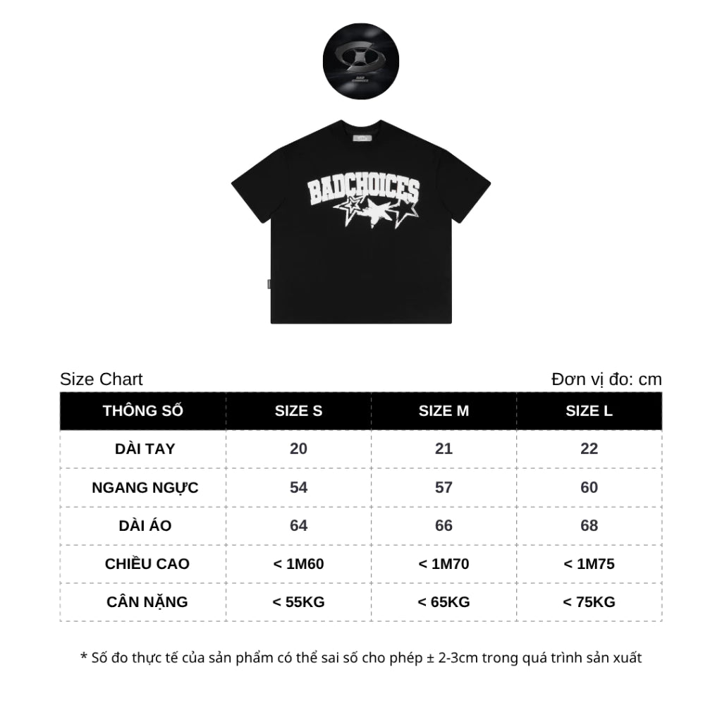 BAD CHOICES STAR GRAPHIC TEE BOXY FIT