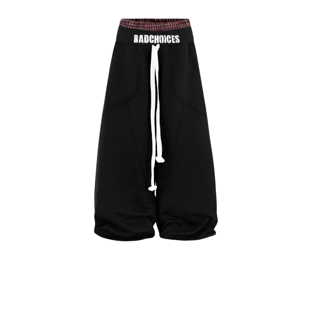 BAD CHOICES DOUBLE WAIST WIDE LEG SWEATPANTS