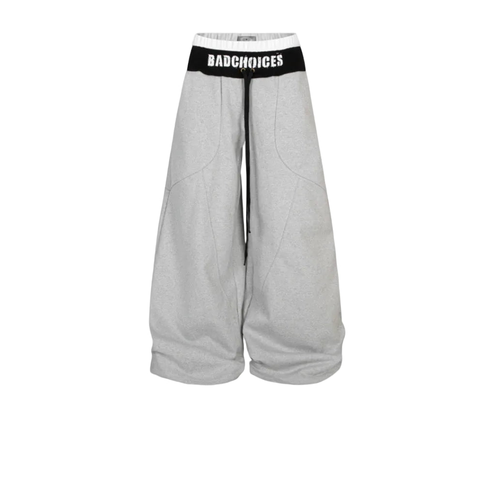 BAD CHOICES DOUBLE WAIST WIDE LEG SWEATPANTS