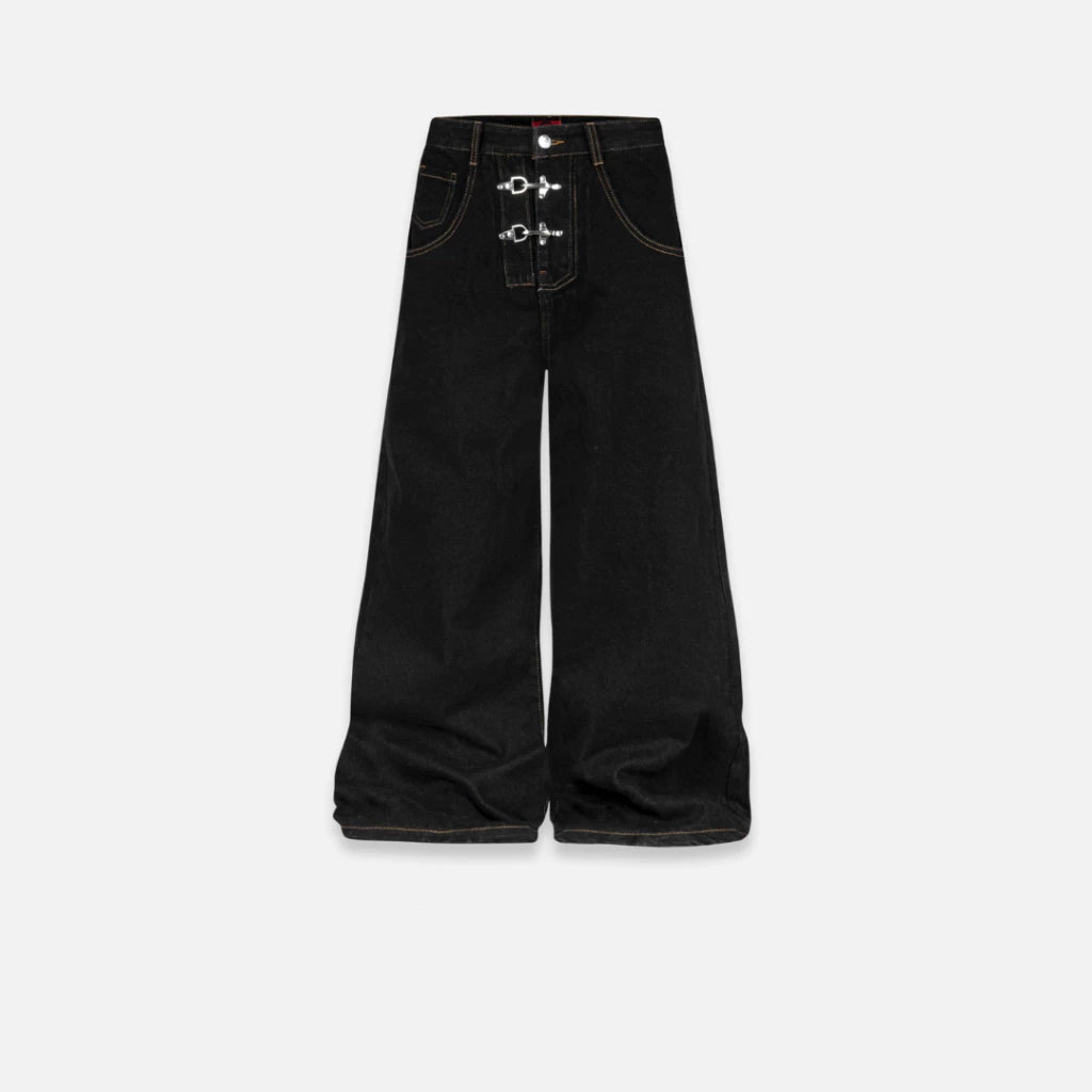 BAD CHOICES WIDE-LEGS JEANS TOGGLE WASHED WIDE LEG PANTS