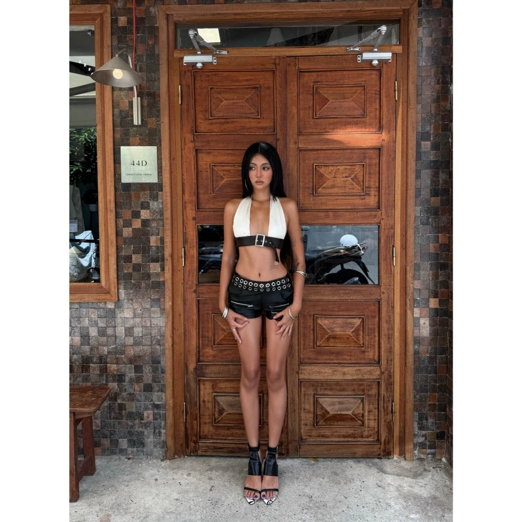 ISME PRIVATE CLUB REMI SILK HALTER TOP