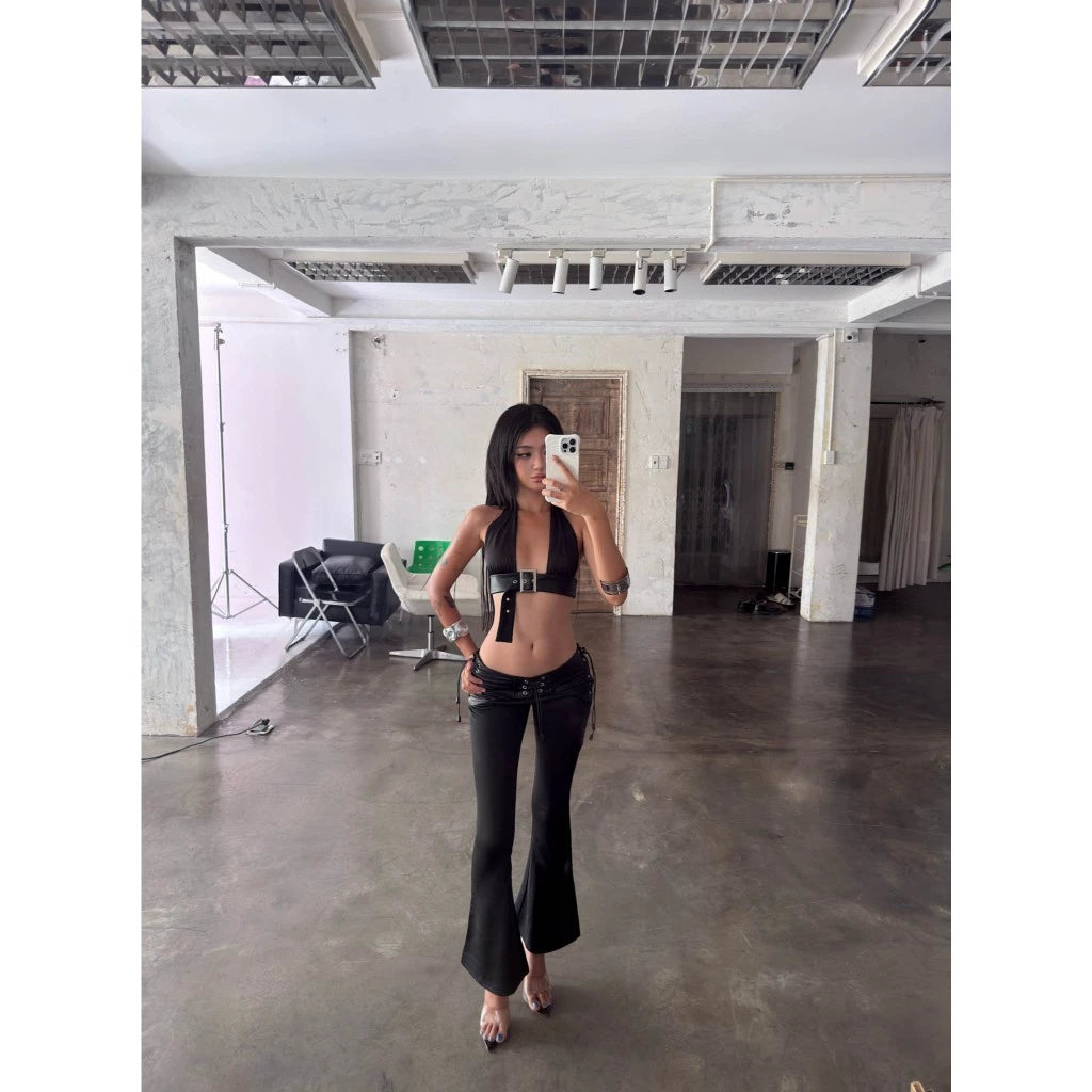 ISME PRIVATE CLUB SCARLETT LOW WAIST FLARE PANTS