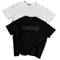 WHOSE STUDIO BLUR MARK FLOCKING PRINT DISTRESSED THICK SLUB T-SHIRT