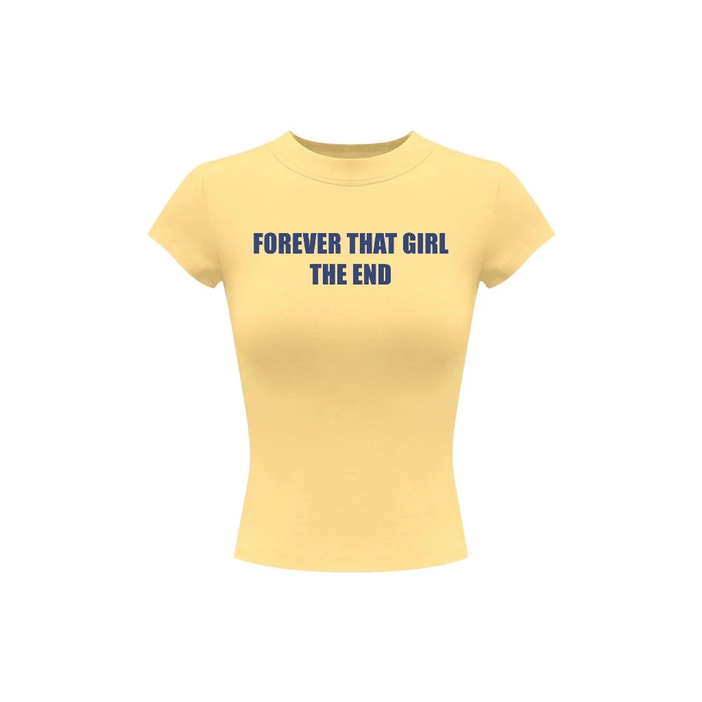 KILL SYSTEM FOREVER THAT GIRL THE END PRINTED BODY-FITTING BABYTEE T-SHIRT