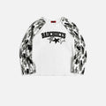 BAD CHOICES WAFFLE CAMO PRINTED RAGLAN LONG SLEEV