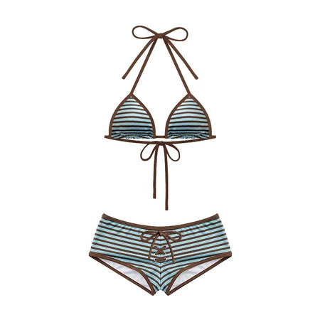 KILL SYSTEM NAOMI STRIPED SHORT TWO-PIECE BIKINI SET