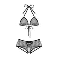 KILL SYSTEM NAOMI STRIPED SHORT TWO-PIECE BIKINI SET