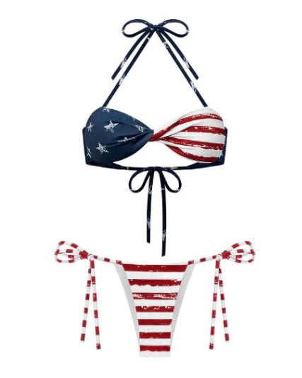 KILL SYSTEM BABYSOO SEXY US FLAG PRINTED TWO-PIECE BIKINI