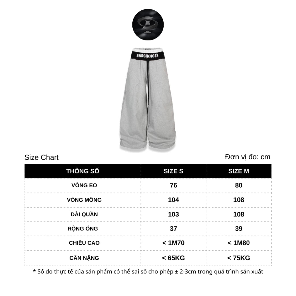 BAD CHOICES DOUBLE WAIST WIDE LEG SWEATPANTS