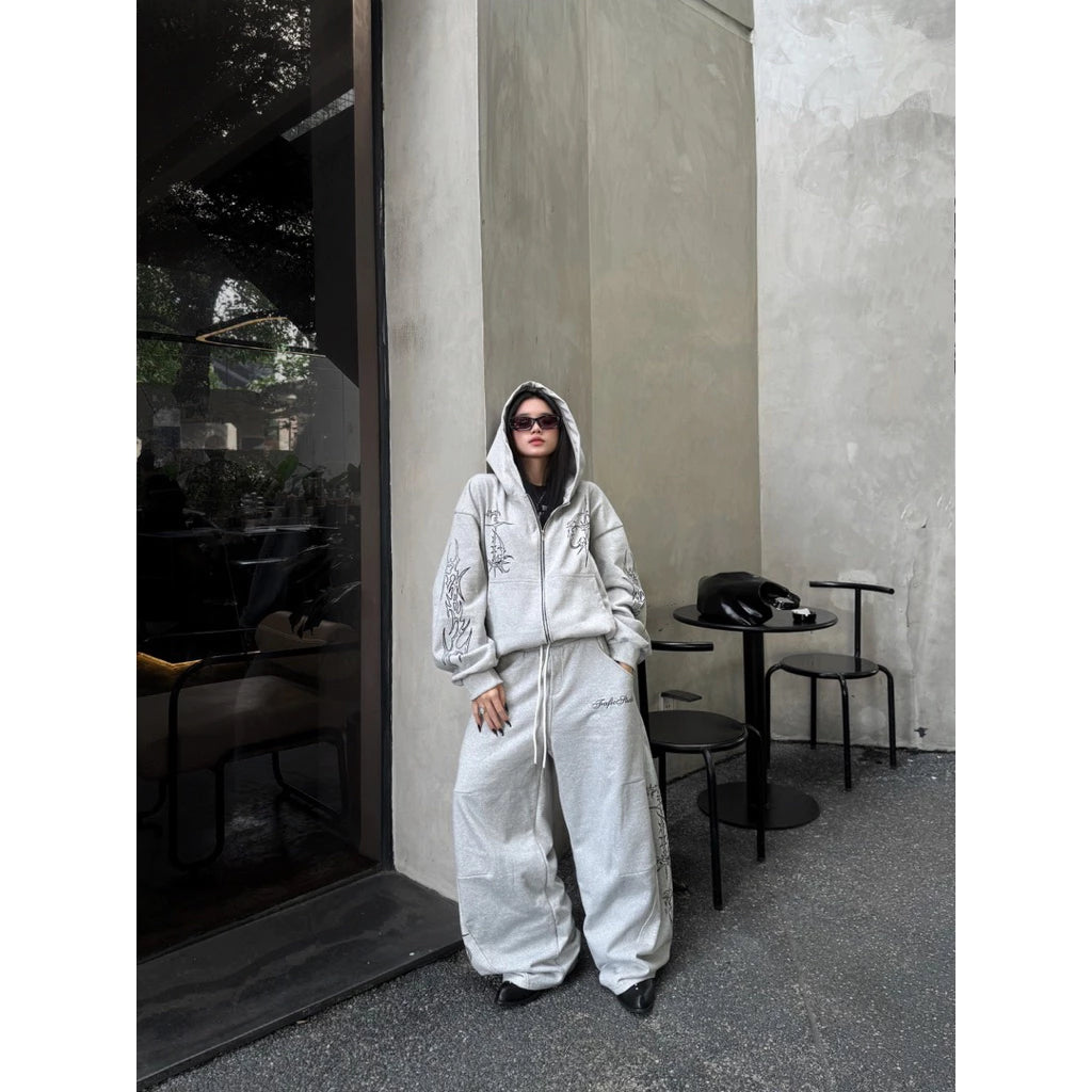 FAFIC STUDIO INK STYLE STREETWEAR HOODIE ZIP