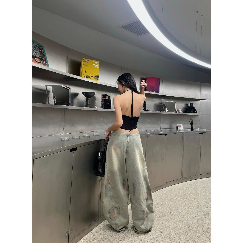 KILL SYSTEM CHANGI LOW-RISE WIDE-LEG JEANS