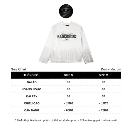 BAD CHOICES DIRTYWHITE COTTON BOXY FIT LONG SLEEVE T-SHIRT