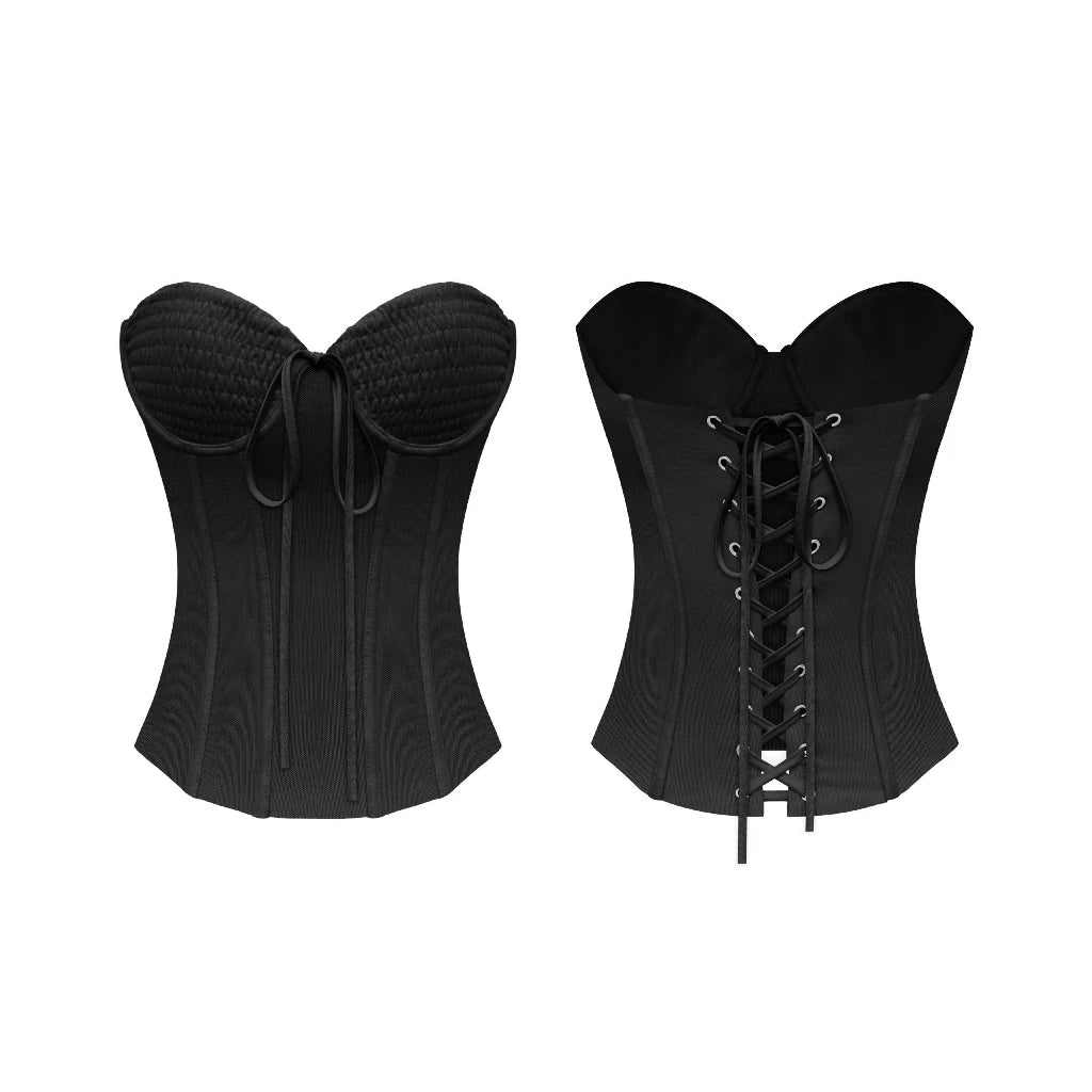 KILL SYSTEM POWER SEXY SHEER GATHERED BUST CORSET TOP