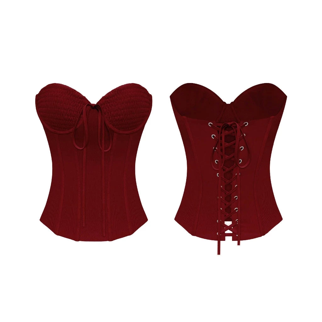 KILL SYSTEM POWER SEXY SHEER GATHERED BUST CORSET TOP