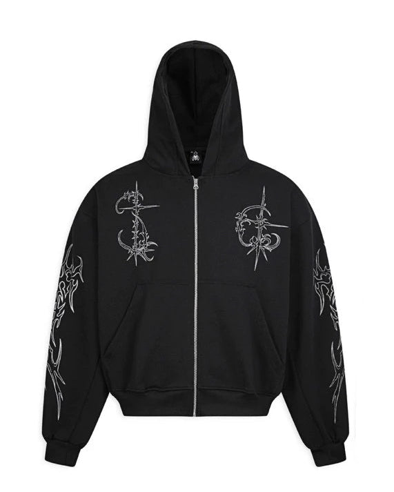 FAFIC STUDIO INK STYLE STREETWEAR HOODIE ZIP