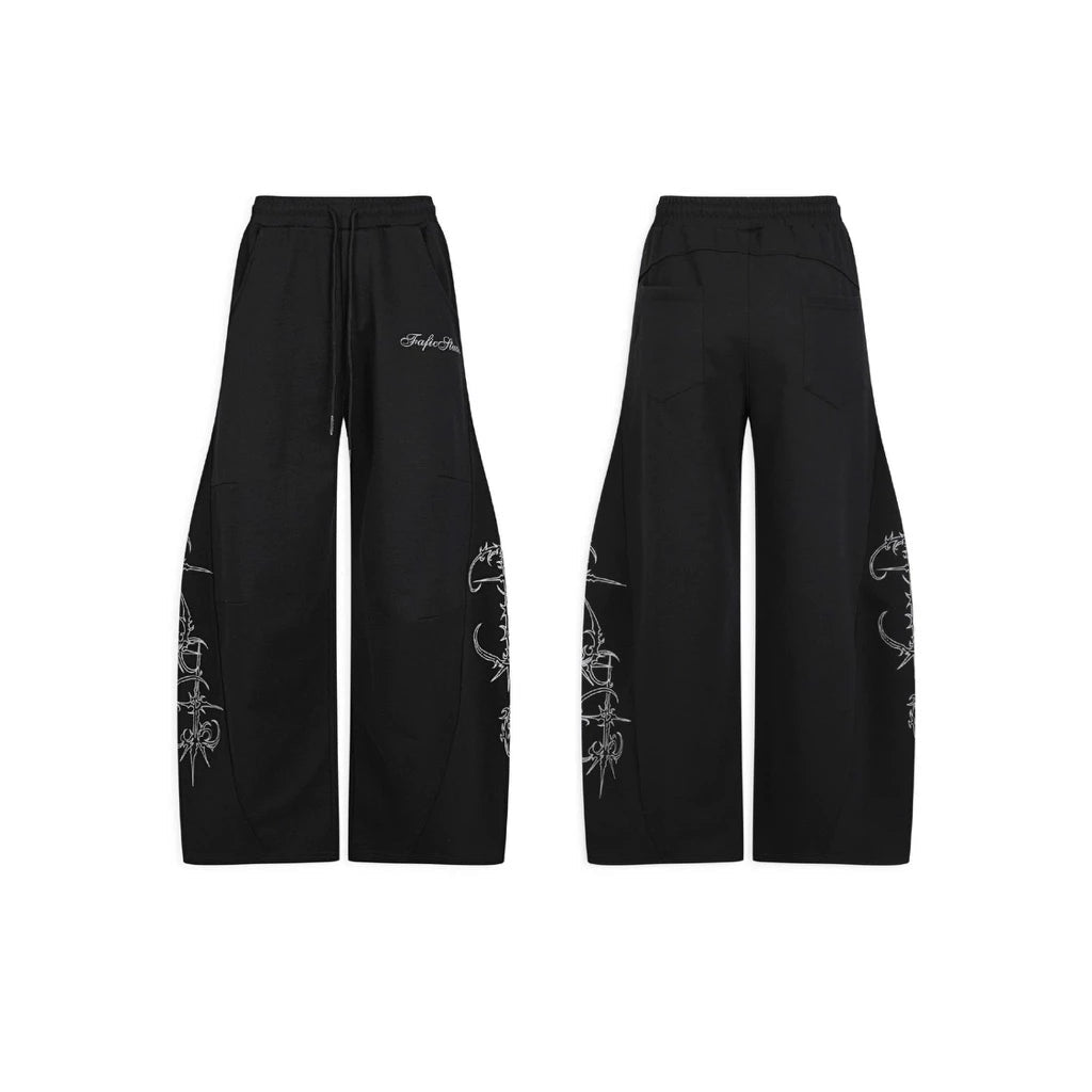 FAFIC STUDIO INK STYLE STREETWEAR CURVED PANTS