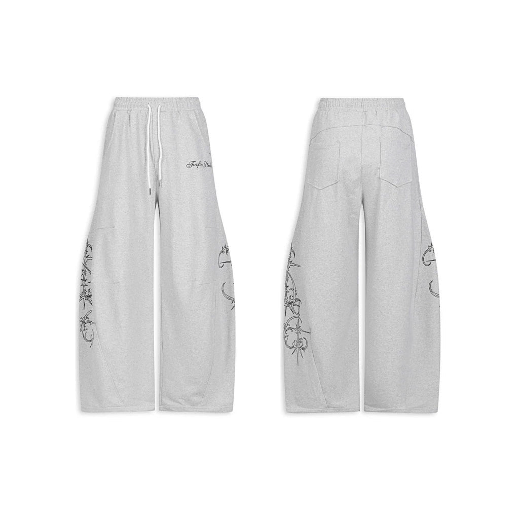 FAFIC STUDIO INK STYLE STREETWEAR CURVED PANTS