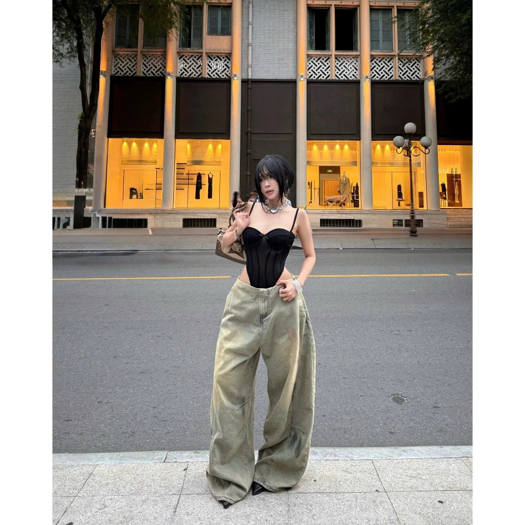 KILL SYSTEM CHANGI LOW-RISE WIDE-LEG JEANS