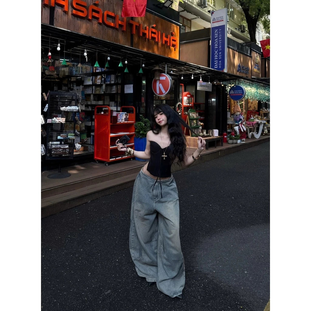 KILL SYSTEM POWER SEXY SHEER GATHERED BUST CORSET TOP