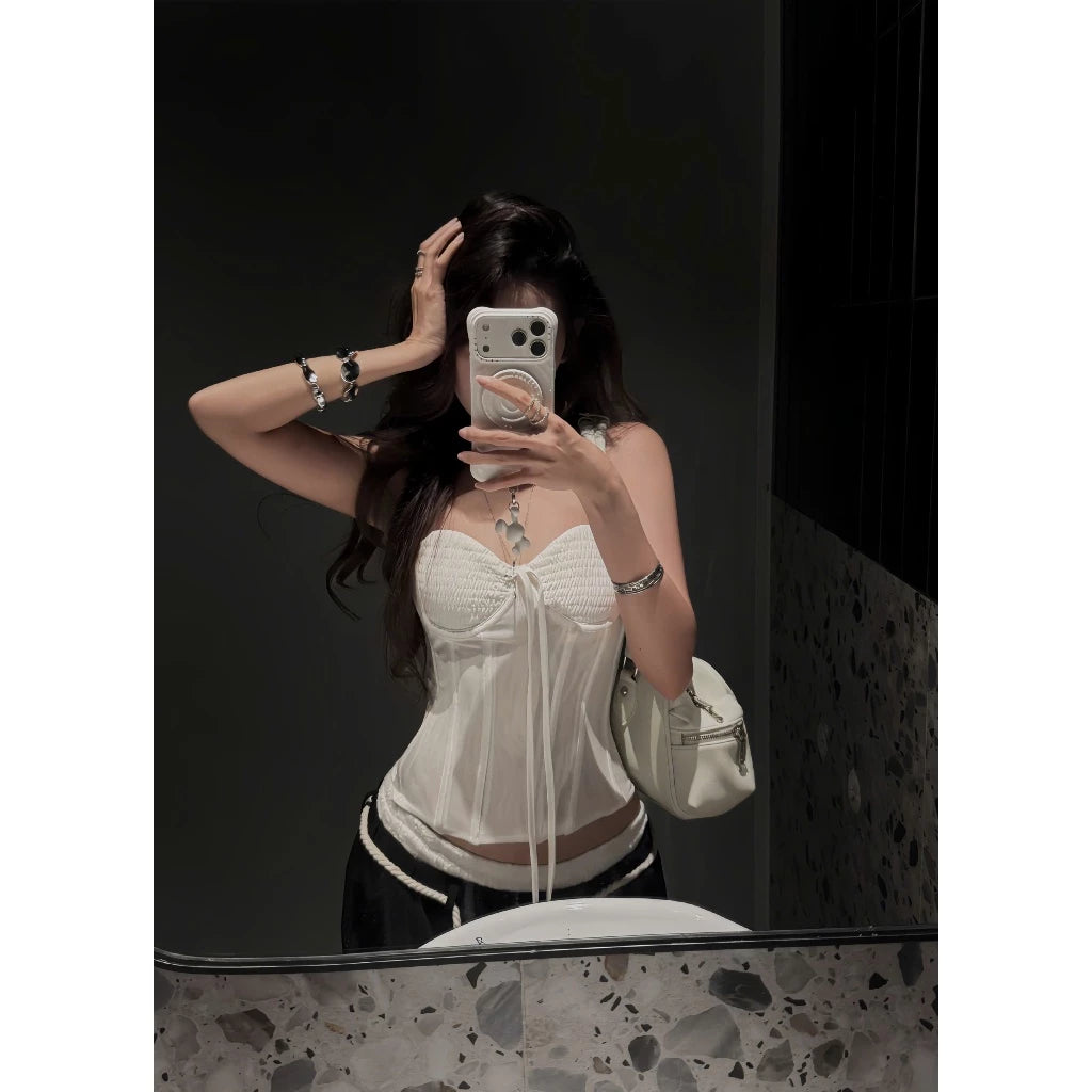 KILL SYSTEM POWER SEXY SHEER GATHERED BUST CORSET TOP