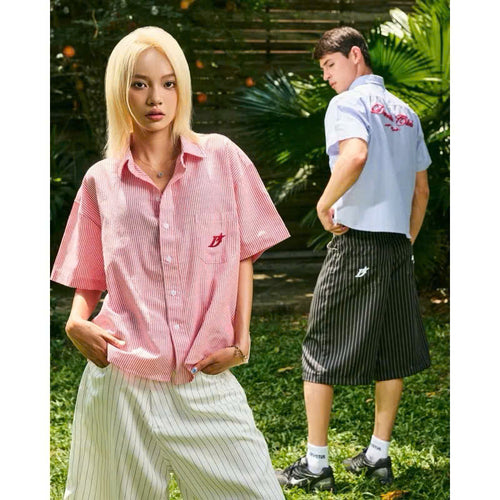 DEVOTUS OXFORD PINSTRIPE SHIRTS