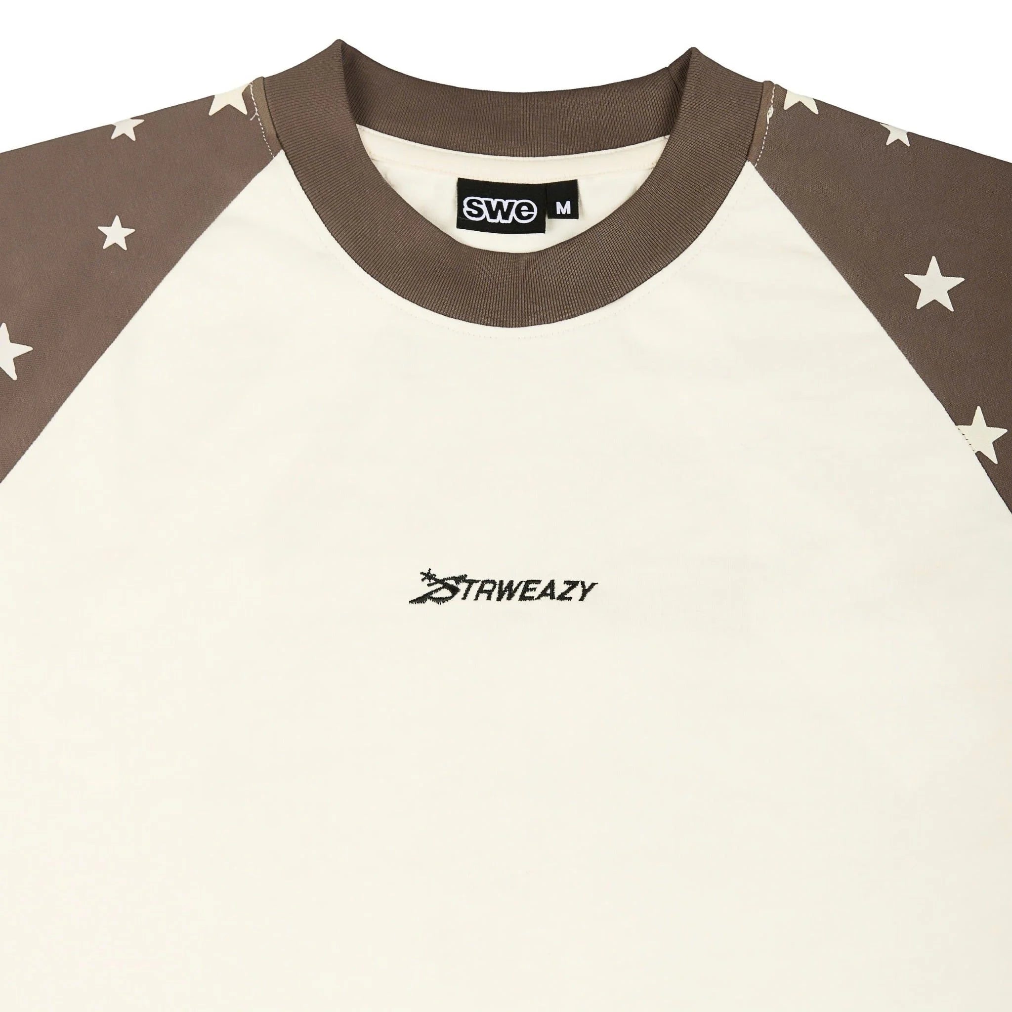 SWE STARFALL BOXY L/S TEE - BROWN/CREAM