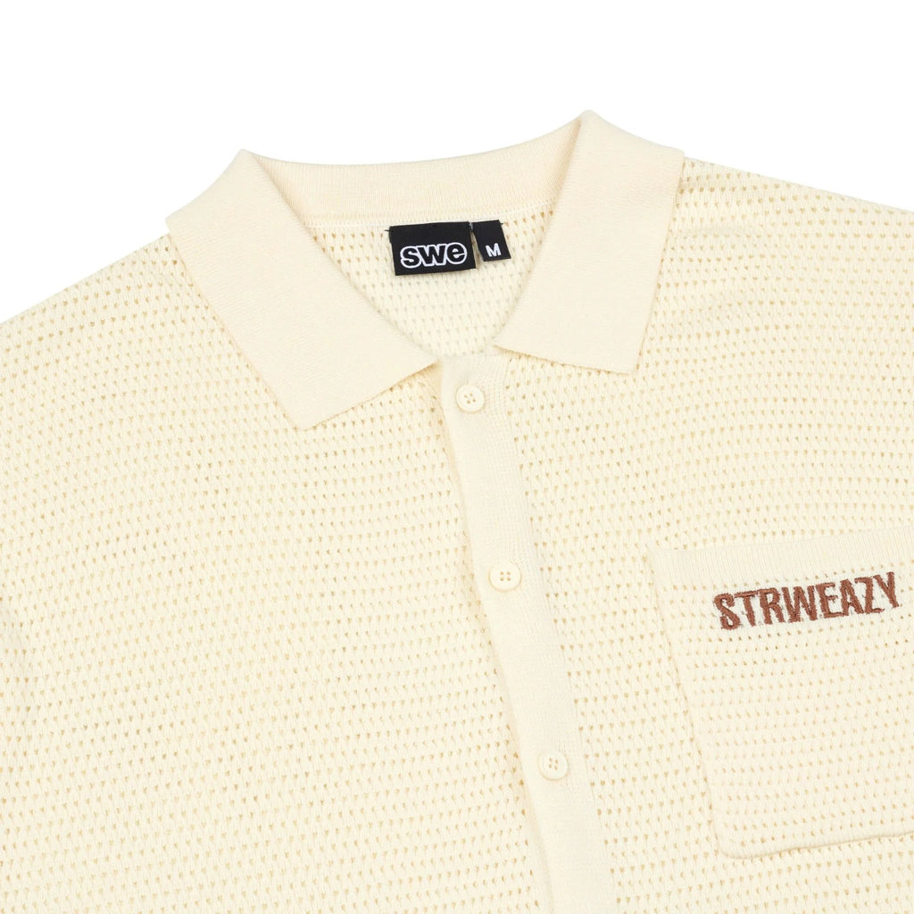 SWE CROCHET KNIT SHIRT - CREAM